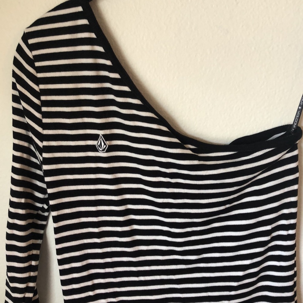 Volcom Rave New World One Shoulder Striped Top - Picture 3 of 6